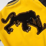 Louis Vuitton Men Casual Embroidery Tiger Splicing Baseball Uniform Motorcycle Jacket