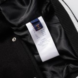 Louis Vuitton Men Casual Embroidery Dove of Peace Splicing Baseball Uniform Motorcycle Jackets