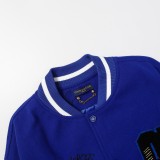 Louis Vuitton Men Casual Embroidery Robot Splicing Baseball Uniform Motorcycle Jackets