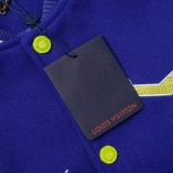 Louis Vuitton Men Casual Embroidery Stick Figure Splicing Baseball Uniform Motorcycle Jackets