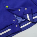 Louis Vuitton Men Casual Embroidery Stick Figure Splicing Baseball Uniform Motorcycle Jackets