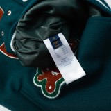 Louis Vuitton Men Casual Embroidery Boxer Splicing Baseball Uniform Motorcycle Jackets