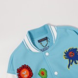 Louis Vuitton x Yayoi kusama Men Casual Sticker Embroidered Cartoon Pattern Splicing Baseball Uniform Motorcycle Jackets