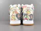 Supreme x NIKE DUNK SB High Rammellzee Co-Branded Black Graffiti Retro Casual Board Shoes Street Sneakers