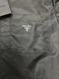 Prada Classic Pocket Letter Nylon Lapel Jacket Men Fashion Casual Hoodies Loose Windbreaker Jacket