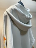 Balenciaga Unisex Casual Split Splashing Ink Print Hooded Pullover Sweatshirt