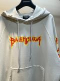 Balenciaga Unisex Casual Split Splashing Ink Print Hooded Pullover Sweatshirt