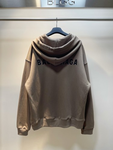 Balenciaga Unisex Casual Letters Logo Embroidered Hooded Pullover Sweatshirt