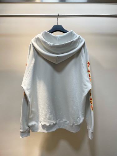 Balenciaga Unisex Casual Split Splashing Ink Print Hooded Pullover Sweatshirt