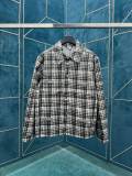 Louis Vuitton Men Casual Cotton Shirt Jacket Checkered Denim Canvas Jacket Overcoat