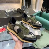 Valentino Fashion Camouflage Patchwork Casual Sports Shoes Men Street Sneakers