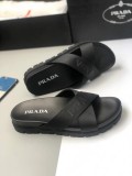 Prada Fashion Men Slip-On Slippers Casual Shoes Black Sandal