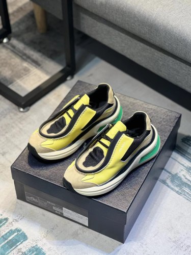 Prada Fashion Men Leather Patchwork Casual Sports Shoes Men Street Sneakers