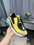Prada Fashion Men Leather Patchwork Casual Sports Shoes Men Street Sneakers