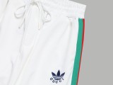 Gucci x Adidas Unisex Casual Fashion Classic Red Green Patchwork Raglan Ribbon Embroidery Pants