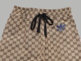 Gucci x Adidas Unisex Casual Fashion Classic Full Logo Ribbon Embroidery Pants