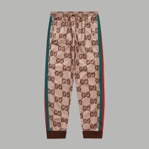 Gucci Unisex Casual Fashion Classic Full Logo Jacquard Ribbon Pants