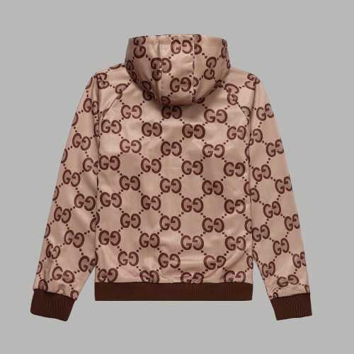 Gucci Unisex Casual Fashion Classic Full Logo Jacquard Ribbon Cardigan Zip Hoodies Jackets Coats