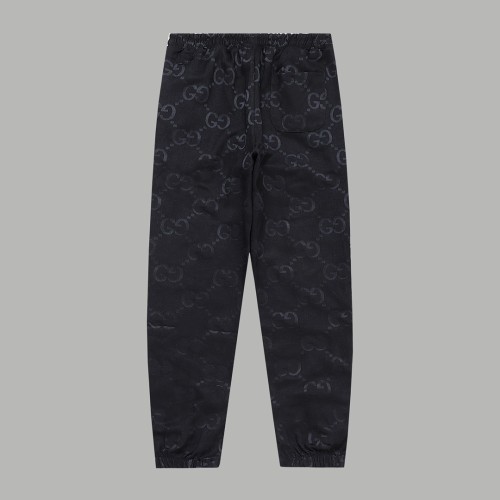 Gucci Unisex Casual Fashion Classic Square Dark Pattern Webbing Full Logo Jacquard Pants