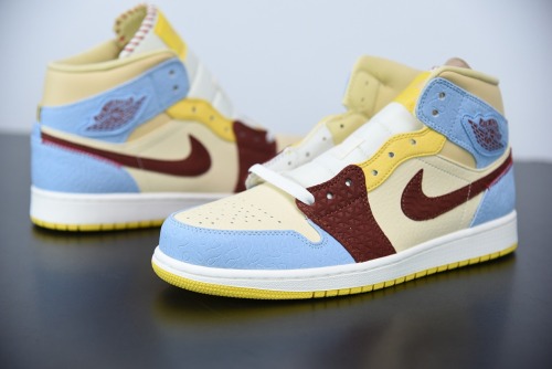 Maison Chateau x Air Jordan 1 Mid AJ1 Casual Basketball Sneakers Shoes