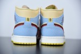 Maison Chateau x Air Jordan 1 Mid AJ1 Casual Basketball Sneakers Shoes