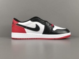 Nike Jordan Air Jordan 1 Low AJ1 OG  Black Toe   Unisex Basketball Sneakers Shoes