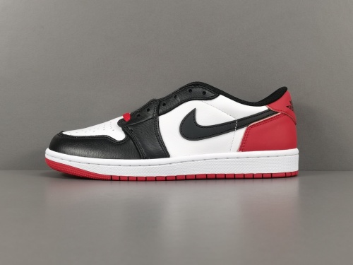 Nike Jordan Air Jordan 1 Low AJ1 OG  Black Toe   Unisex Basketball Sneakers Shoes