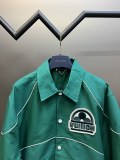 Louis Vuitton Spliced Green Retro baseball Jacket Fashion Unisex Jackets Coats