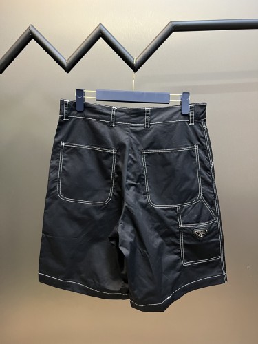 Prada Classic Metal Triangle Logo Baimu Shorts Men Fashion Casual Cotton Stretch Shorts