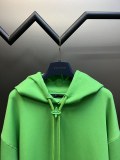 Louis Vuitton Unisex Casual Flower Adjustable Buckle Hoodies Fluorescent Green Pullover Sweatshirts