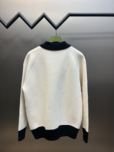 Gucci Unisex Polo Collar Wool Blend Cardigan Cotton Wool Sweater Jacket Coats