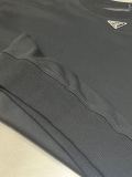 Prada Classic Enamel Metal Triangle Logo Pullover Unisex Oversize Simplicity Sweatshirts