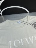 Loewe Three-Dimensional Relief Embroidered Logo Short Sleeves Unisex Cotton Casual T-Shirts