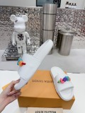 Louis Vuitton Waterfront Crystal letter Buckle Monogram Relief Slippers Sandal