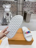 Louis Vuitton Waterfront Crystal letter Buckle Monogram Relief Slippers Sandal