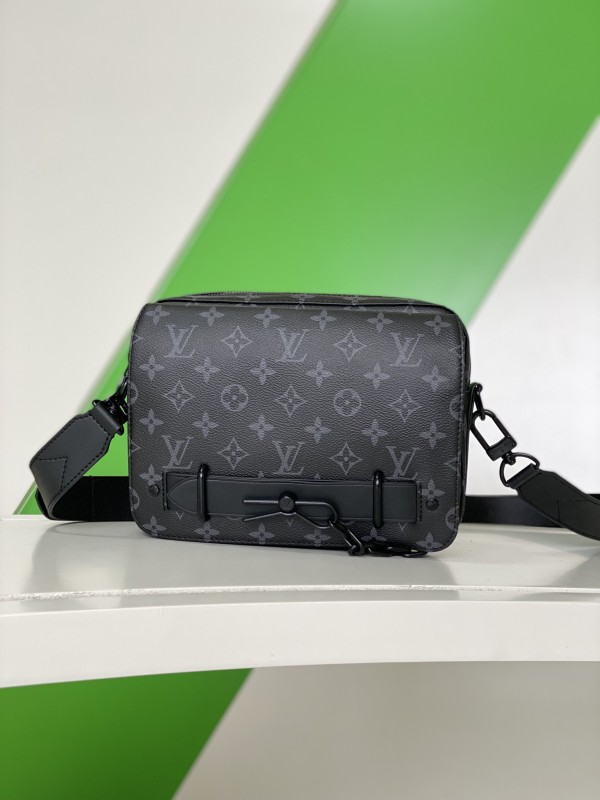 Louis Vuitton M45585 Steamer New Classic Retro Monogram Eclipse Messenger Hand Bag Sizes:23.5*17*6CM