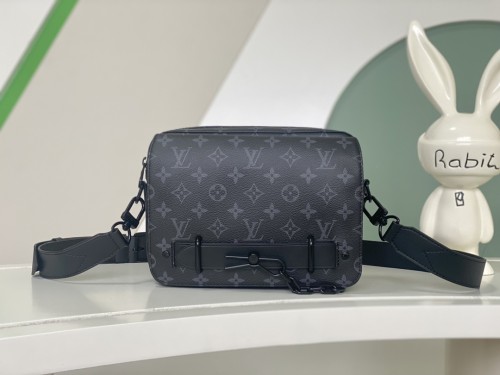 Louis Vuitton M45585 Steamer New Classic Retro Monogram Eclipse Messenger Hand Bag Sizes:23.5*17*6CM