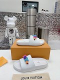 Louis Vuitton Waterfront Crystal letter Buckle Monogram Relief Slippers Sandal