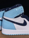 Nike Jordan Air Jordan 1 High Retro UNC Patent Unisex Basketball Sneakers Shoes