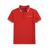 Palm Angels Classic Embroidered Letter Logo Lapel Collar Polo Shirt Casual Cotton Short Sleeve