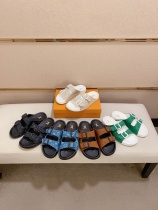 Louis Vuitton Men Waterfront Crystal letter Slippers Sandal Louis Vuitton Men Waterfront Crystal letter Slippers Sandal