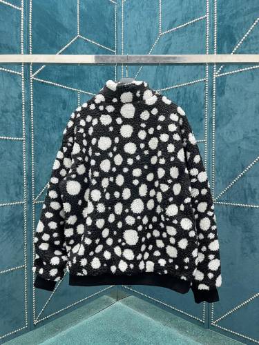 Louis Vuitton Classic Infinite Wave Point Jacquard Unisex Suede Cotton Wool Blend Jacket