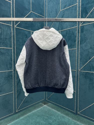 Louis Vuitton Unisex Casual Monogram Jacquard Zip Hoodies Sheep Wool Blended Knitting Jacket