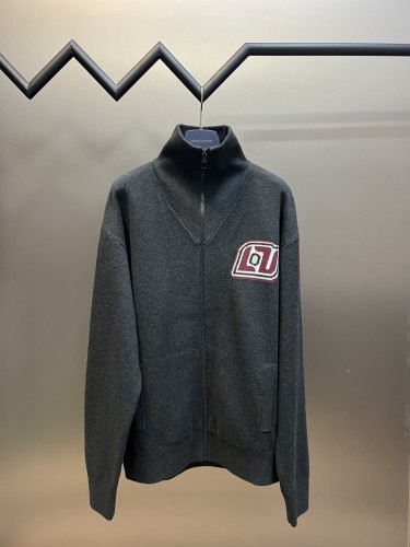 Louis Vuitton Fashion Woolen Zipper Jacket Unisex Casual Sweater