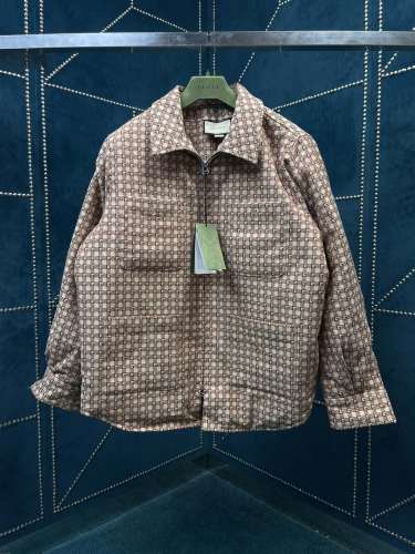 Gucci Vintage Square GG Pattern Hoodies Jackets Unisex Thickening Zipper Jackets