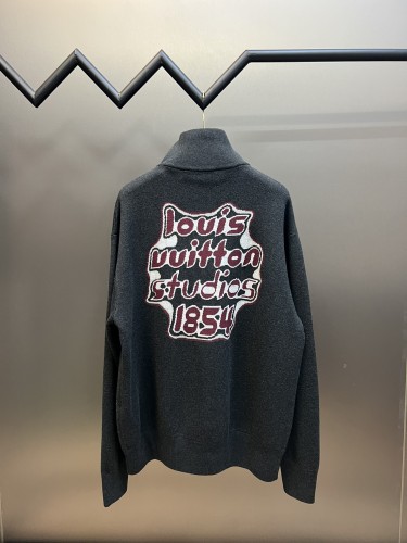 Louis Vuitton Fashion Woolen Zipper Jacket Unisex Casual Sweater