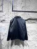Prada Classic Re-Nylon Pocket Triangle Lapel Zipper Slim Jacket Coat