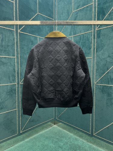 Dior Quilted Embroidered Corduroy Lapel Rattan Pattern Jacket