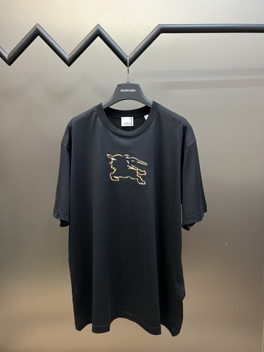 Burberry Hollow out War Horse Stamping Short Sleeve Casual Embroidery T-Shirts