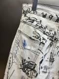 Balenciaga Unisex Casual Hand Painted Graffiti Loose Jeans Pants